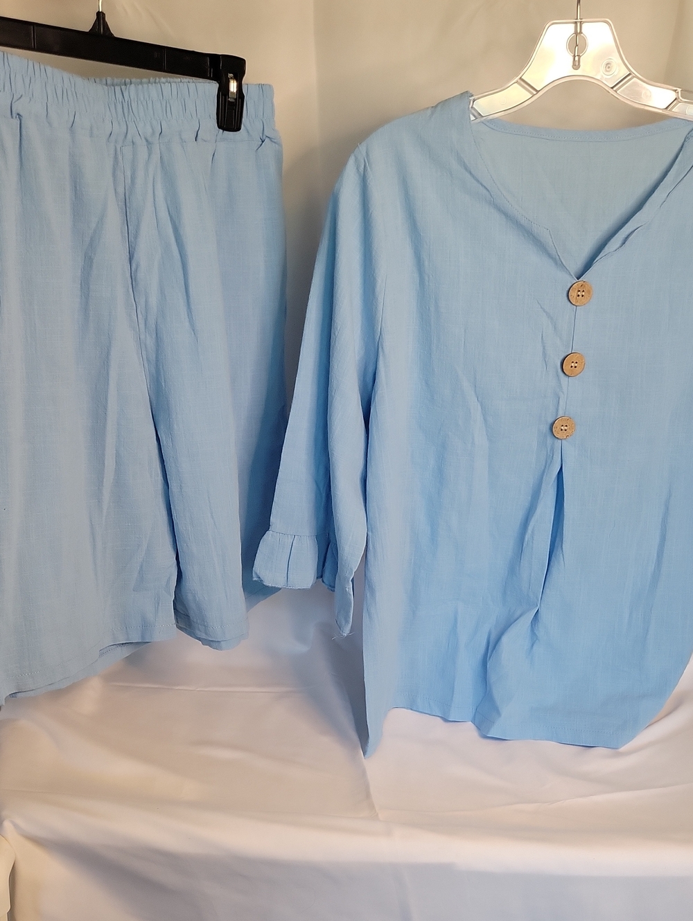 Light BlueWomen's Lounge Wear Comfortable Cotton Top & Shorts